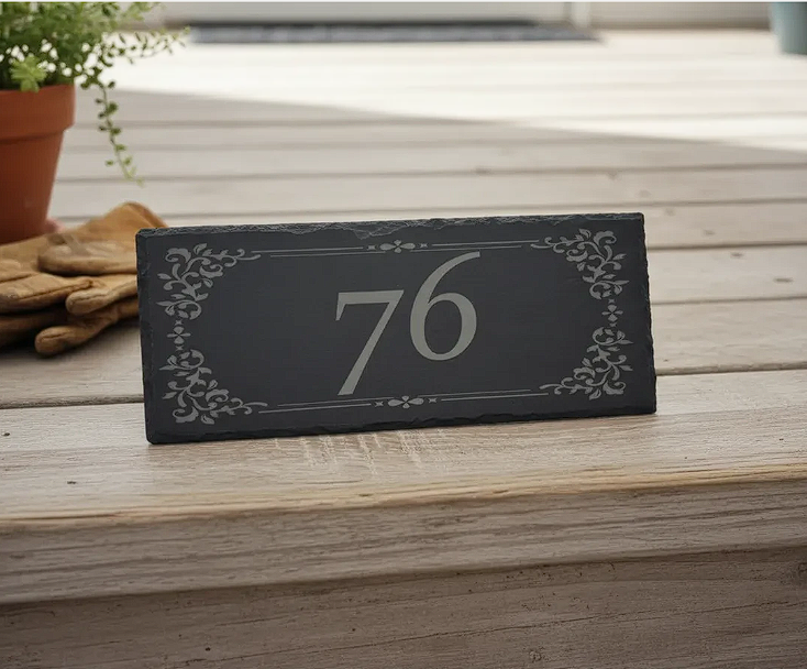 placa de numero residencial em ardosia